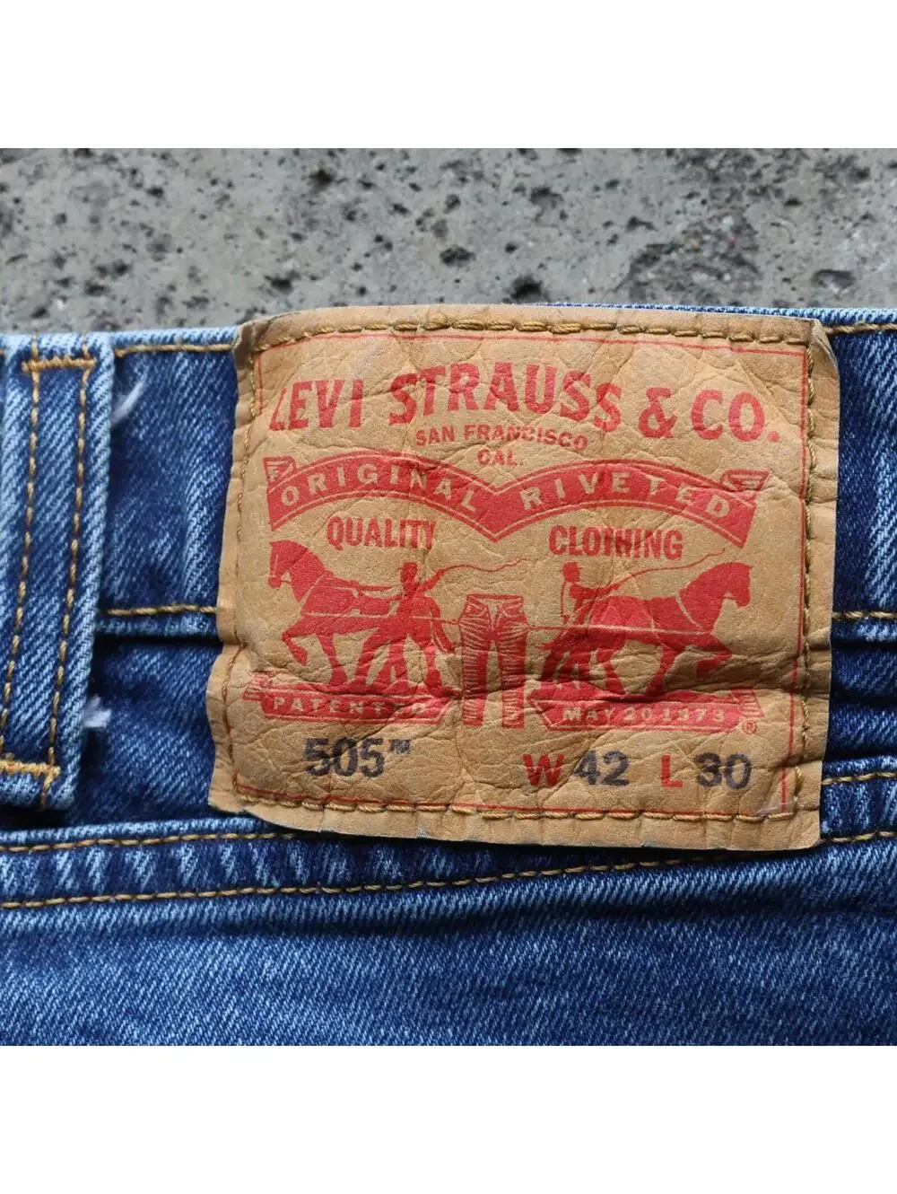 Levi’s 505 Regular Fit Blue Jeans Mens 42x30 Denim Straight Leg Big Tall